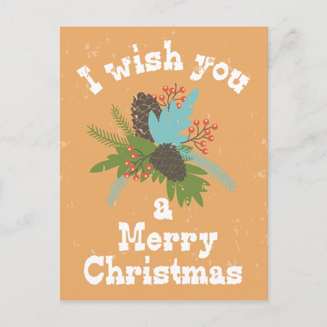 Frohe Weihnachtsdekoration Feiertagspostkarte (Vorderseite)