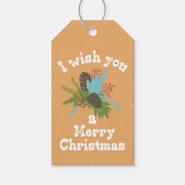 Frohe Weihnachtsdekoration Geschenkanhänger (Vorderseite)