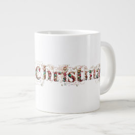 Frohe Weihnachtsdekoration Gold und Baubles Text Jumbo-Tasse