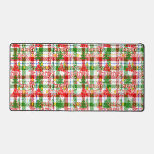 Frohe Weihnachtsdekoration Kariert Tartan Schreibtischunterlage