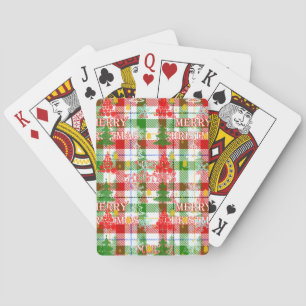 Frohe Weihnachtsdekoration Kariert Tartan Spielkarten