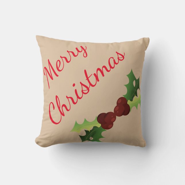 Frohe Weihnachtsdekoration Leaf Kissen (Vorderseite)