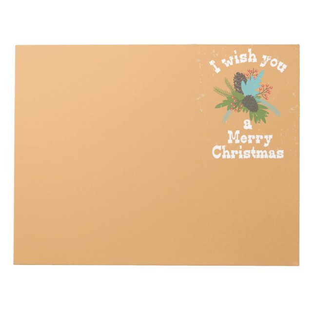 Frohe Weihnachtsdekoration Notizblock (Vorderseite)