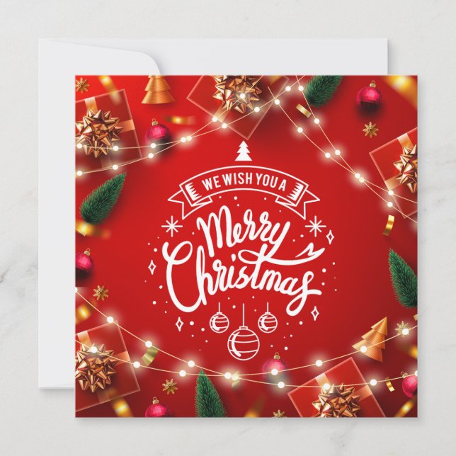 Frohe Weihnachtsdekorationen Feiertagskarte (Vorderseite)