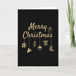 Frohe Weihnachtsdekorationen in Goldfarbe Karte