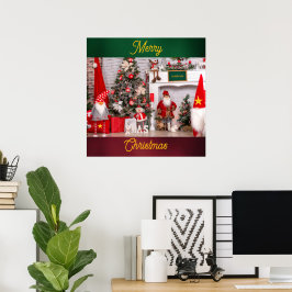 Frohe Weihnachtsdekorationen Poster