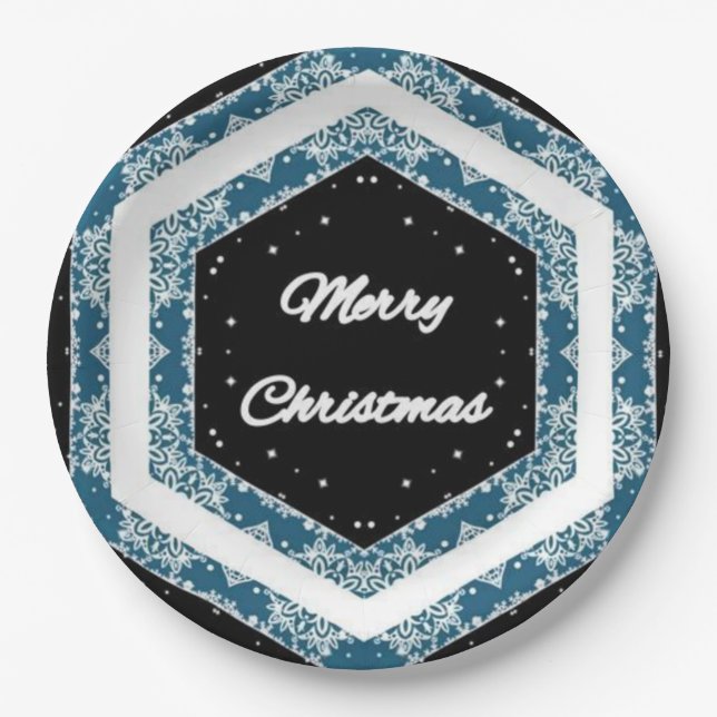 Frohe Weihnachtsdesigns Pappteller (Vorderseite)