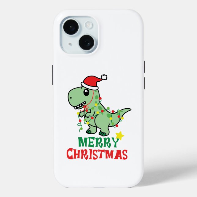 frohe Weihnachtsdinosaurier Case-Mate iPhone Hülle (Rückseite)