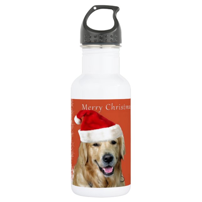 Frohe Weihnachtsdoggie Trinkflasche (Vorderseite)