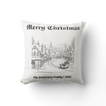 Frohe Weihnachtsdörfer Schneeszene Custom Holiday