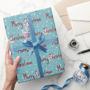 Frohe Weihnachtsdrucke mit Schnee Geschenkpapier