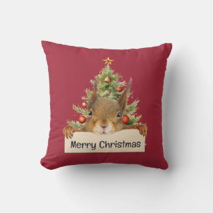 Frohe Weihnachtseichhörnchen Weihnachtsbaum essbar Kissen