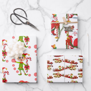 Frohe Weihnachtself Weihnachtsblätter Geschenkpapier Set