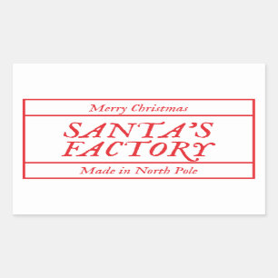 Frohe Weihnachtsfabrik im Nordpol Rechteckiger Aufkleber