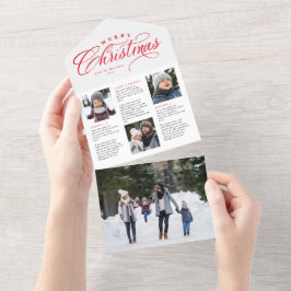 Frohe Weihnachtsfamilie aktualisieren rote Urlaubs All In One Einladung