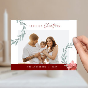 Frohe Weihnachtsfamilie Foto, Aquarellbrand Postkarte