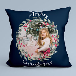 Frohe Weihnachtsfamilie Foto Blue Kissen