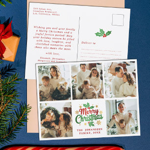 Frohe Weihnachtsfamilie Foto Collage Festival Berr Postkarte