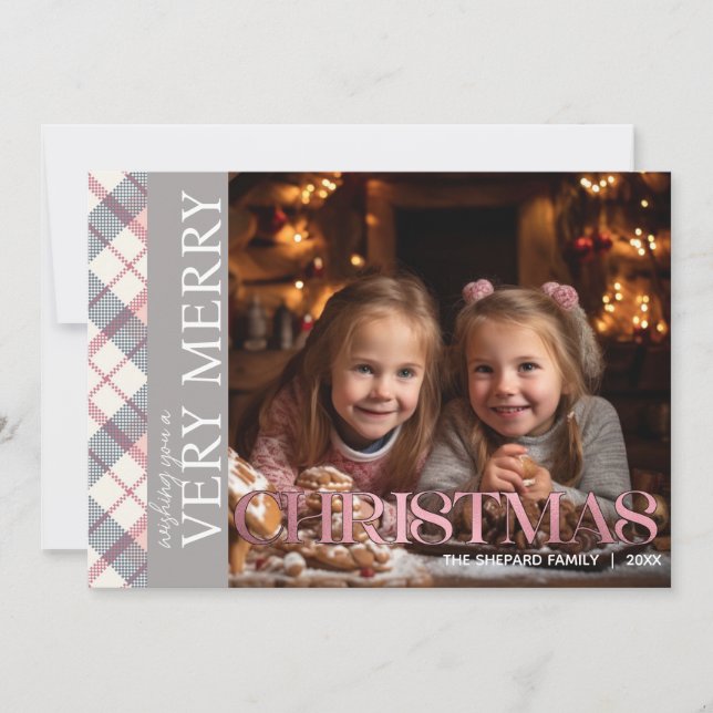 Frohe Weihnachtsfamilie Foto Einladung (Vorderseite)