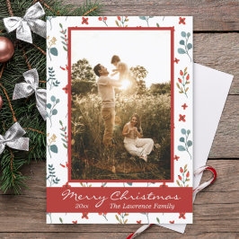 Frohe Weihnachtsfamilie Foto Eukalyptus Berries Feiertagskarte