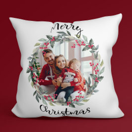Frohe Weihnachtsfamilie Foto Kissen
