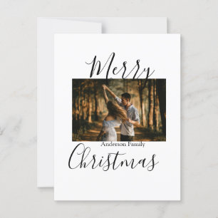 Frohe Weihnachtsfamilie Foto modern und elegant ru Postkarte