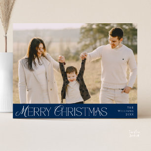 Frohe Weihnachtsfamilie Foto, moderne Eleganz Postkarte