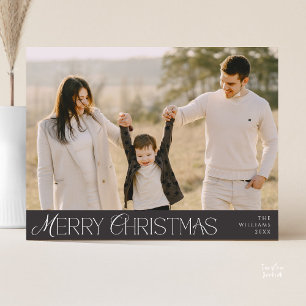 Frohe Weihnachtsfamilie Foto, moderne Eleganz Postkarte