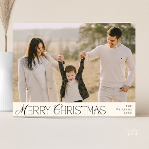 Frohe Weihnachtsfamilie Foto, moderne Eleganz Postkarte