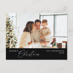 Frohe Weihnachtsfamilie Foto, Moderne Romantik Postkarte
