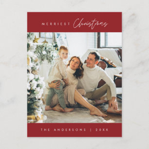 Frohe Weihnachtsfamilie Foto, Modernes Minimalisti Postkarte