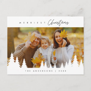 Frohe Weihnachtsfamilie Foto, Modernes Minimalisti Postkarte