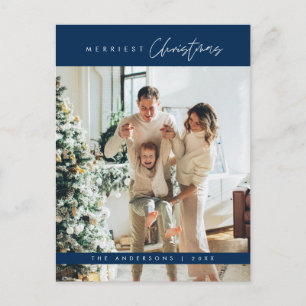 Frohe Weihnachtsfamilie Foto, Modernes Minimalisti Postkarte
