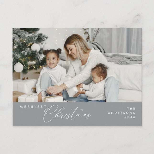 Frohe Weihnachtsfamilie Foto, Saison Gruß Postkarte (Vorderseite)