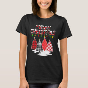 Frohe Weihnachtsfamilie passt Outfits Bäume T-Shirt