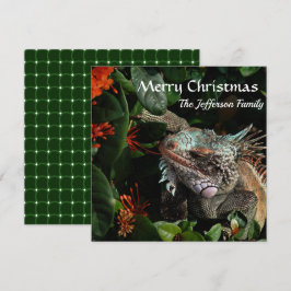 Frohe Weihnachtsfamilie Pet Iguana Custom Card