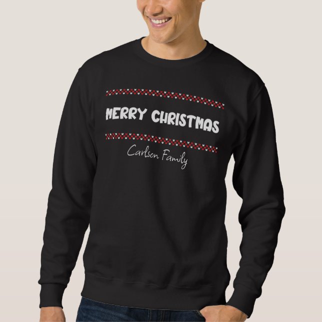 Frohe Weihnachtsfamilie Sweater Sweatshirt (Vorderseite)