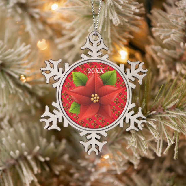 Frohe Weihnachtsfamilie und erste Schneeflocken Zinn-Ornament (Baum)