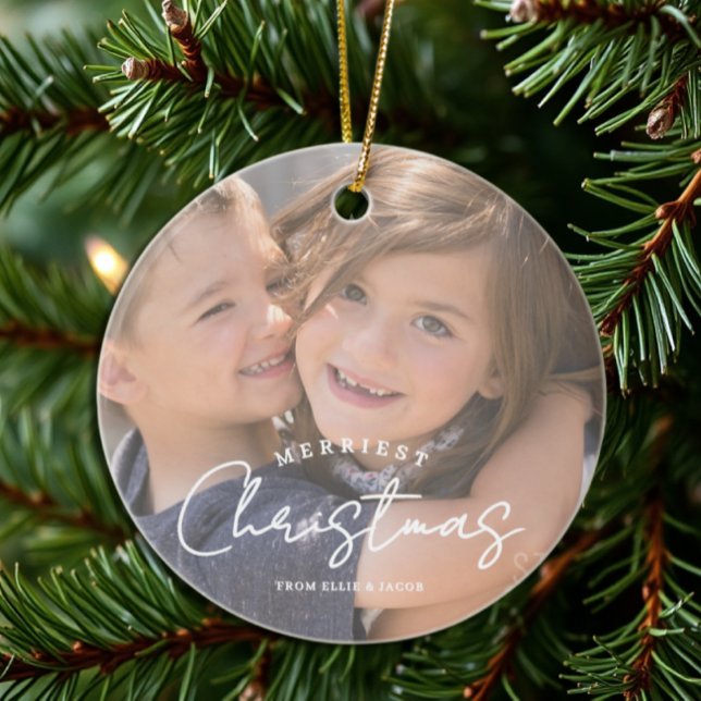 Frohe Weihnachtsfamilie Weihnachten Keramik Ornament (Von Creator hochgeladen)