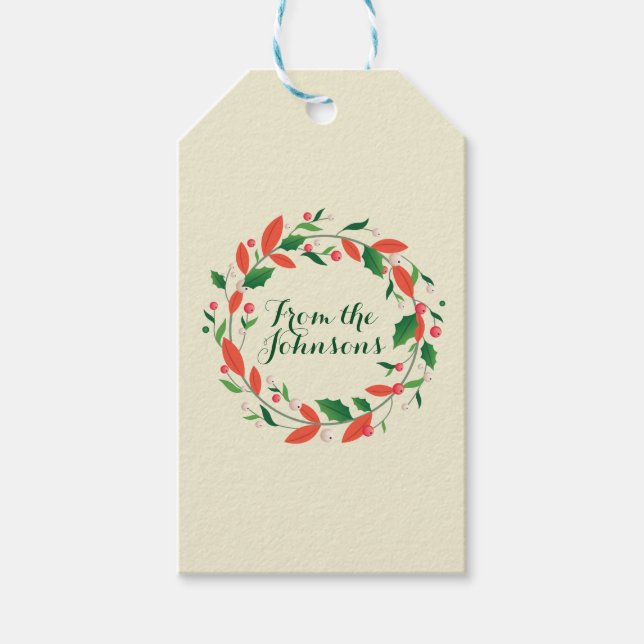 Frohe Weihnachtsfeier einfache traditionelle Elfen Geschenkanhänger (Vorderseite)