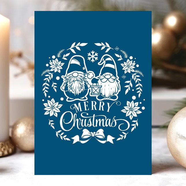 Frohe Weihnachtsfeier Gnome Feiertagskarte (Von Creator hochgeladen)