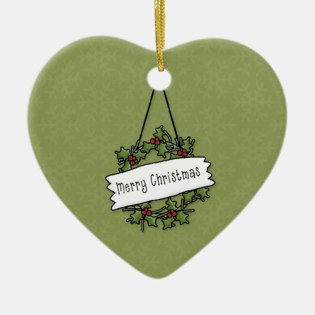 Frohe Weihnachtsfeier Keramik Ornament (Vorne)