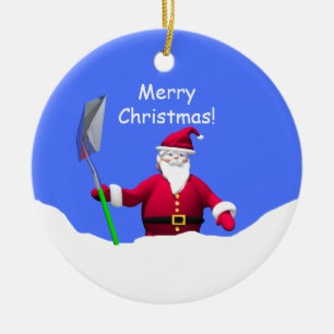 Frohe Weihnachtsfeier mit Shovel Keramik Ornament
