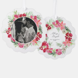 Frohe Weihnachtsfeier Ornament Karte