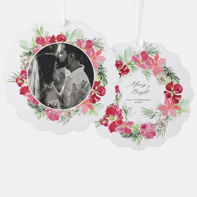 Frohe Weihnachtsfeier Ornament Karte (Vorderseite/Rückseite)