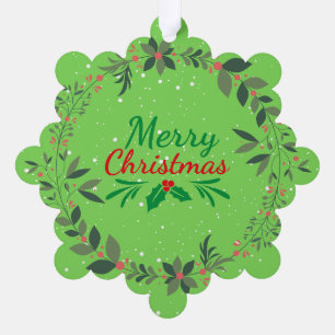 Frohe Weihnachtsfeier Ornament Karte