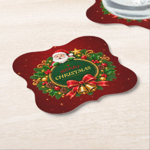 Frohe Weihnachtsfeier Papier Untersetzer Editable