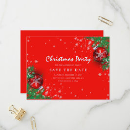 Frohe Weihnachtsfeier Save the Date Einladungspostkarte