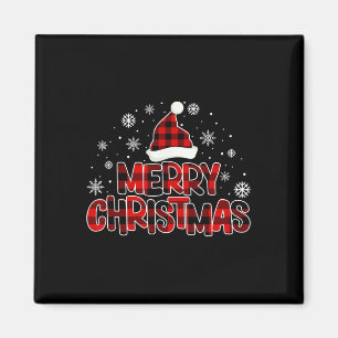 Frohe Weihnachtsfeier Weihnachtsfeier Rote Kariert Magnet