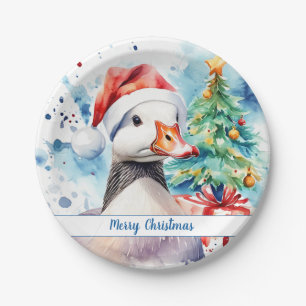 Frohe Weihnachtsfeierliche Gans - Pappteller